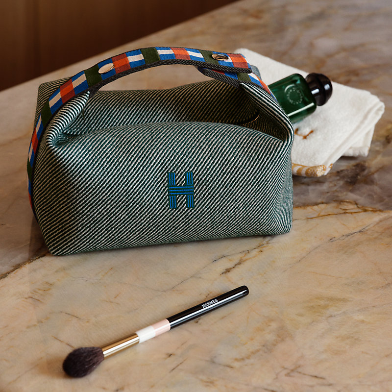 Nécessaire Bride-à-Brac au Carré, modelo pequeno - Verde | Hermès